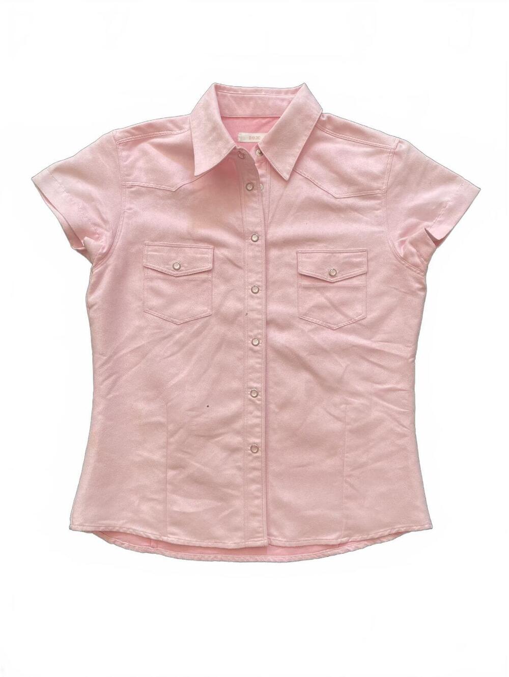 20X Pink Short Sleeve Button-Up Shirt S